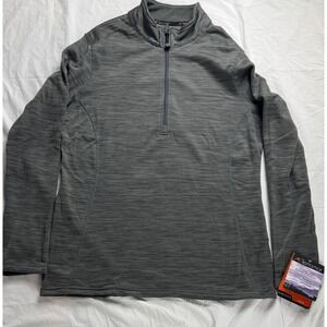 Terramar Mens Baselayer Top XL Grey 1/4 Zip Climasense Thermoregulation Fleece
